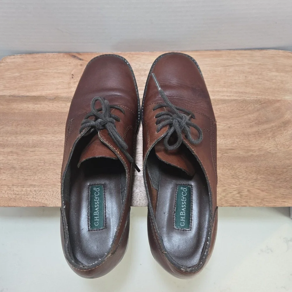 G.H. Bass & Co‎ Brown Leather Oxford Dress Shoes Lace Up Classic Men's 8.5 Est